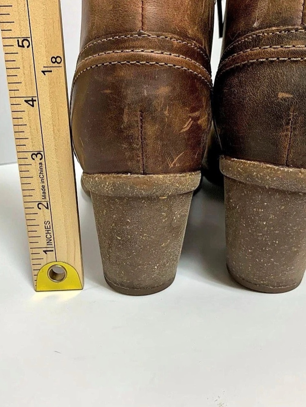 Clarks Brown Ankle Booties with Block Heels - Picture 5 of 9